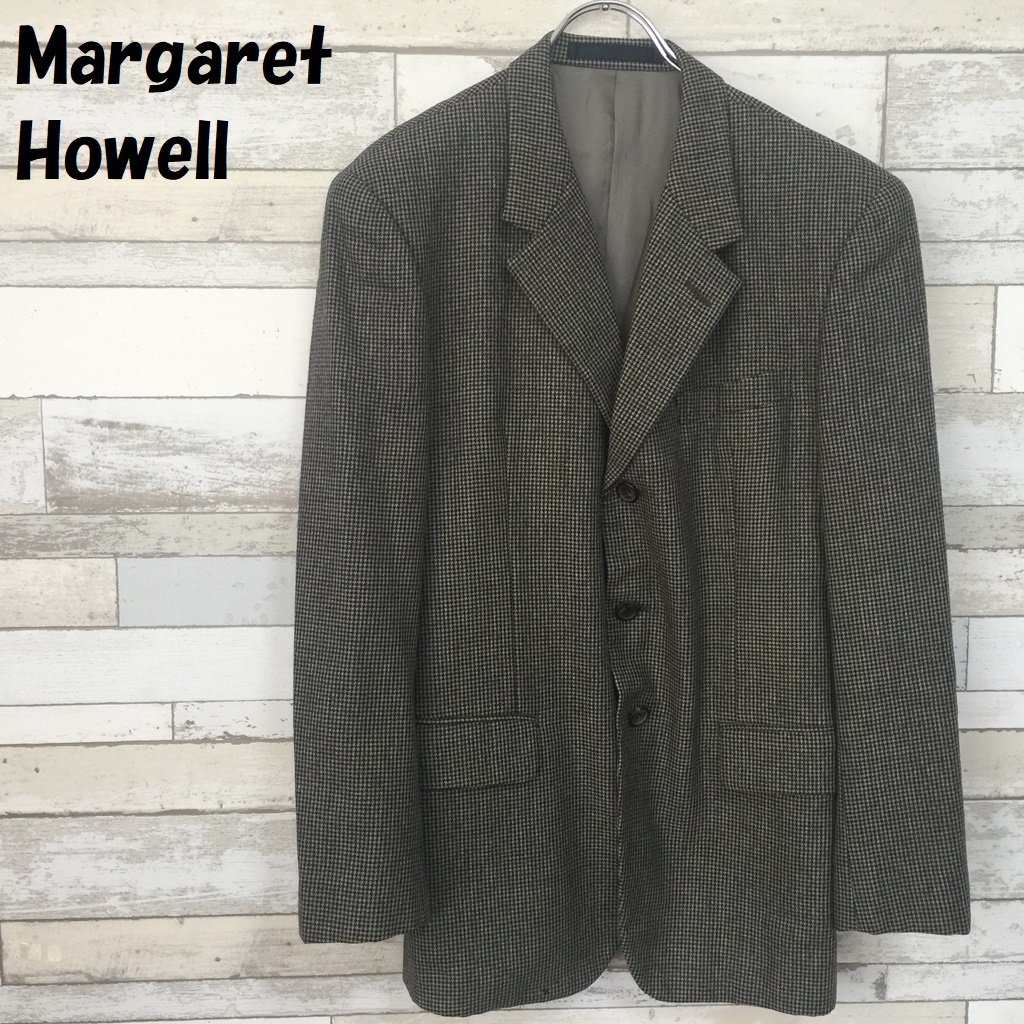 【人気】Margaret Howell マーガレットハウエル ドッグトゥースチェックテーラードジャケット 千鳥格子サイズM/1743