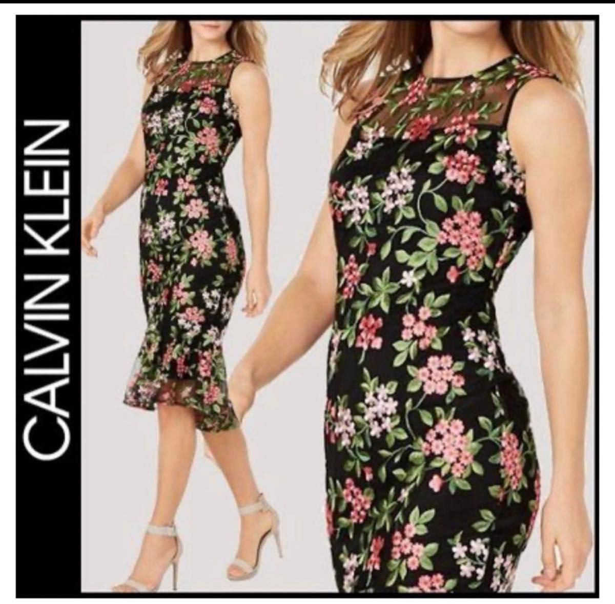 Calvin klein レースワンピース