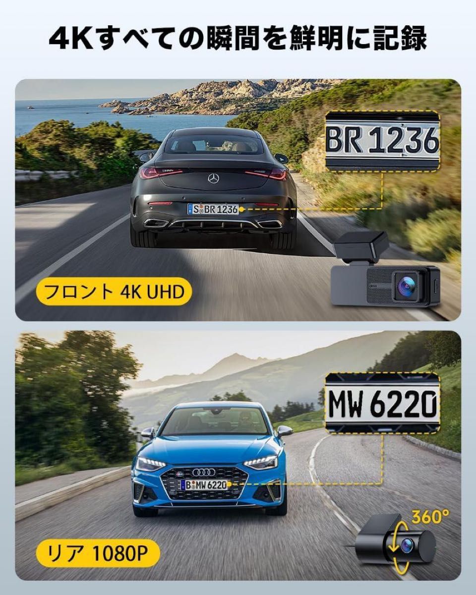 GKU D700 ドライブレコーダー 4K タッチパネル 前後カメラ GPS GKU D700 ドライブレコーダー 4K タッチパネル 前後カメラ GPS