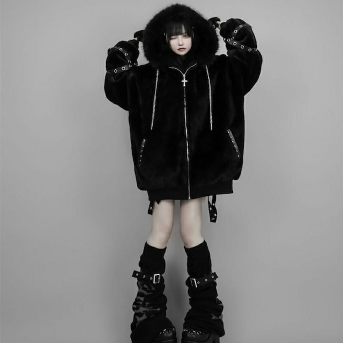 DimMoire ディムモアール BABY SHEEP ファーパーカーII Black 黒 DimMoire ディムモアール BABY SHEEP ファーパーカーII Black 黒