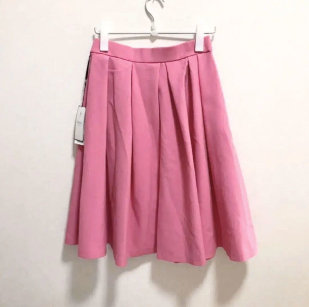 p7 есть перевод новый товар [ Rythme KUMIKYOKU ] сделано в Японии колено длина midi длина tuck flair юбка kumikyoku Kumikyoku Onward большой размер розовый 