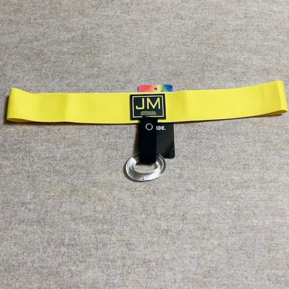 【JOCKMAIL】ジョックストラップ(ケツワレ) コックリング シリコン イエロー Mサイズ