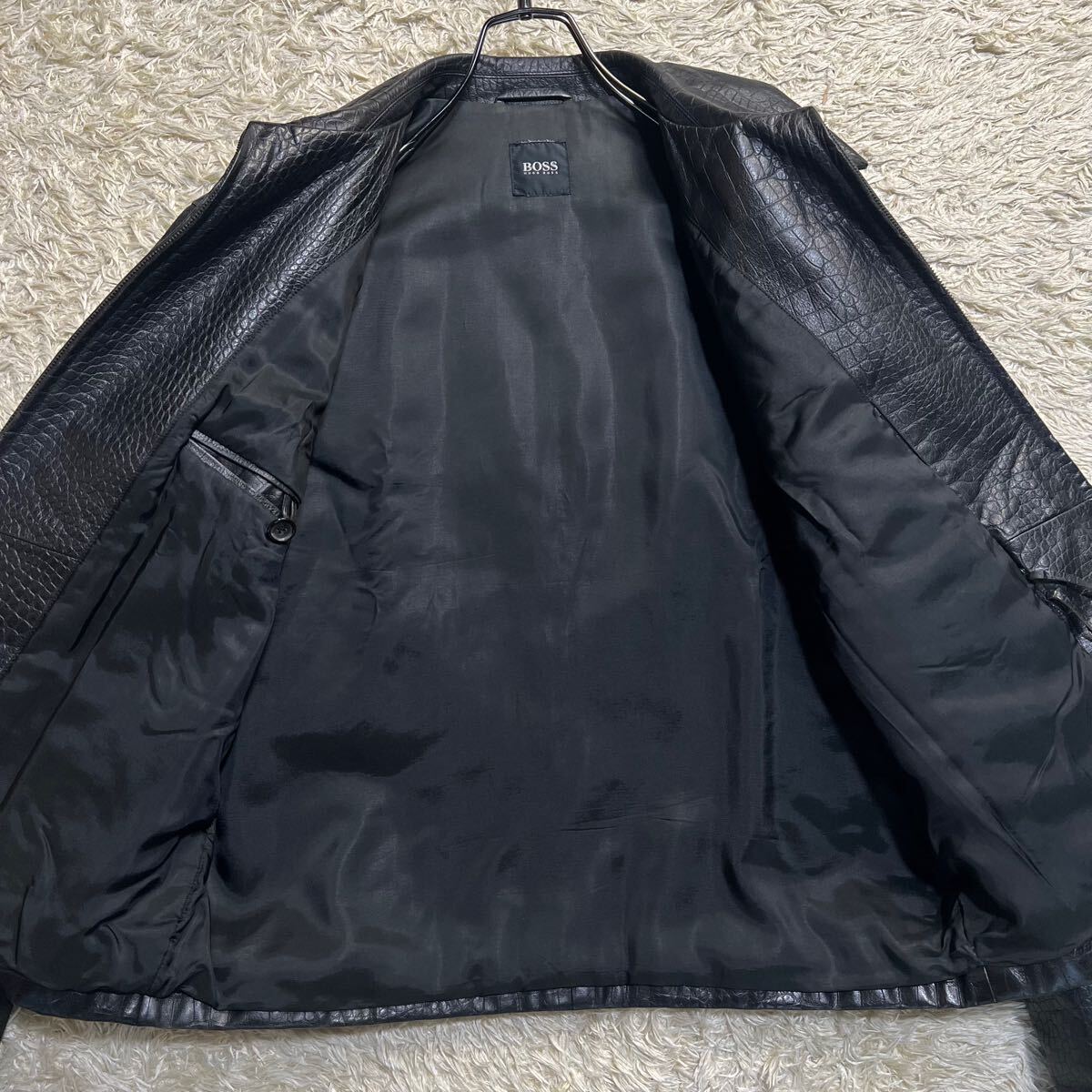 超レア/美品/クロコ型押し○HUGO BOSS ヒューゴボス レザー 超レア/美品/クロコ型押し○HUGO BOSS ヒューゴボス レザー