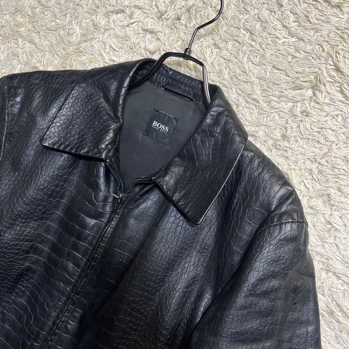 超レア/美品/クロコ型押し○HUGO BOSS ヒューゴボス レザー 超レア/美品/クロコ型押し○HUGO BOSS ヒューゴボス レザー