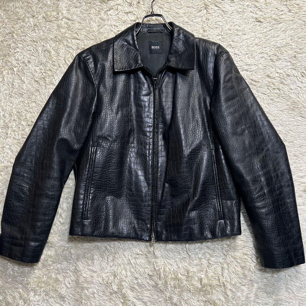 超レア/美品/クロコ型押し○HUGO BOSS ヒューゴボス レザー 超レア/美品/クロコ型押し○HUGO BOSS ヒューゴボス レザー