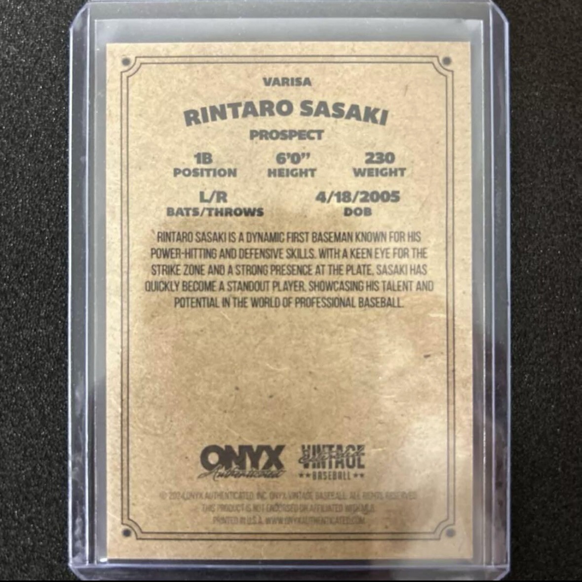 2024 Onyx Vintage Extended スタンフォード大学 佐々木麟太郎 2024 Onyx Vintage Extended スタンフォード大学 佐々木麟太郎