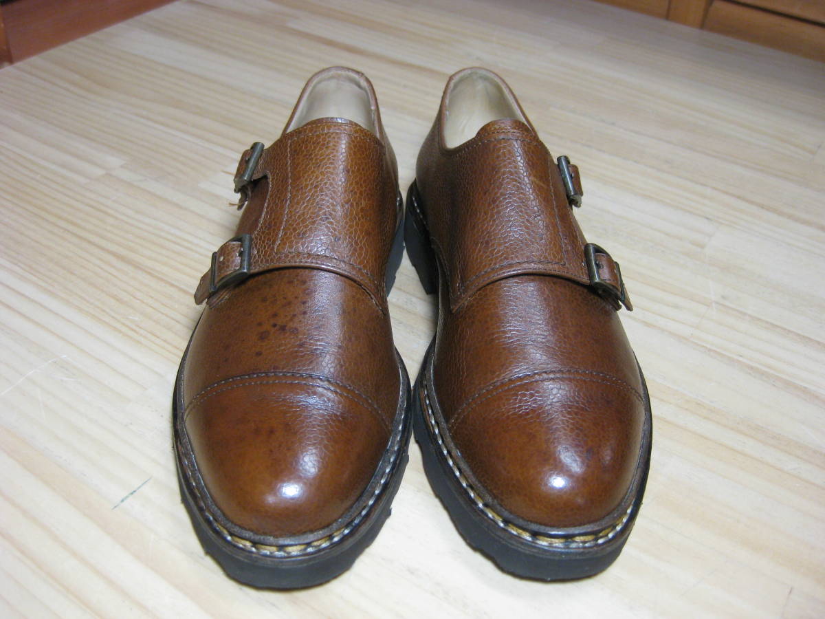 Y送料無料Y△513【Paraboots パラブーツ】仏製 981422 WILLIAM MARCHE 2 MARRON GR COGNAC ダブル モンク シューズ 箱付 ブラウン系 SIZE 6_画像2