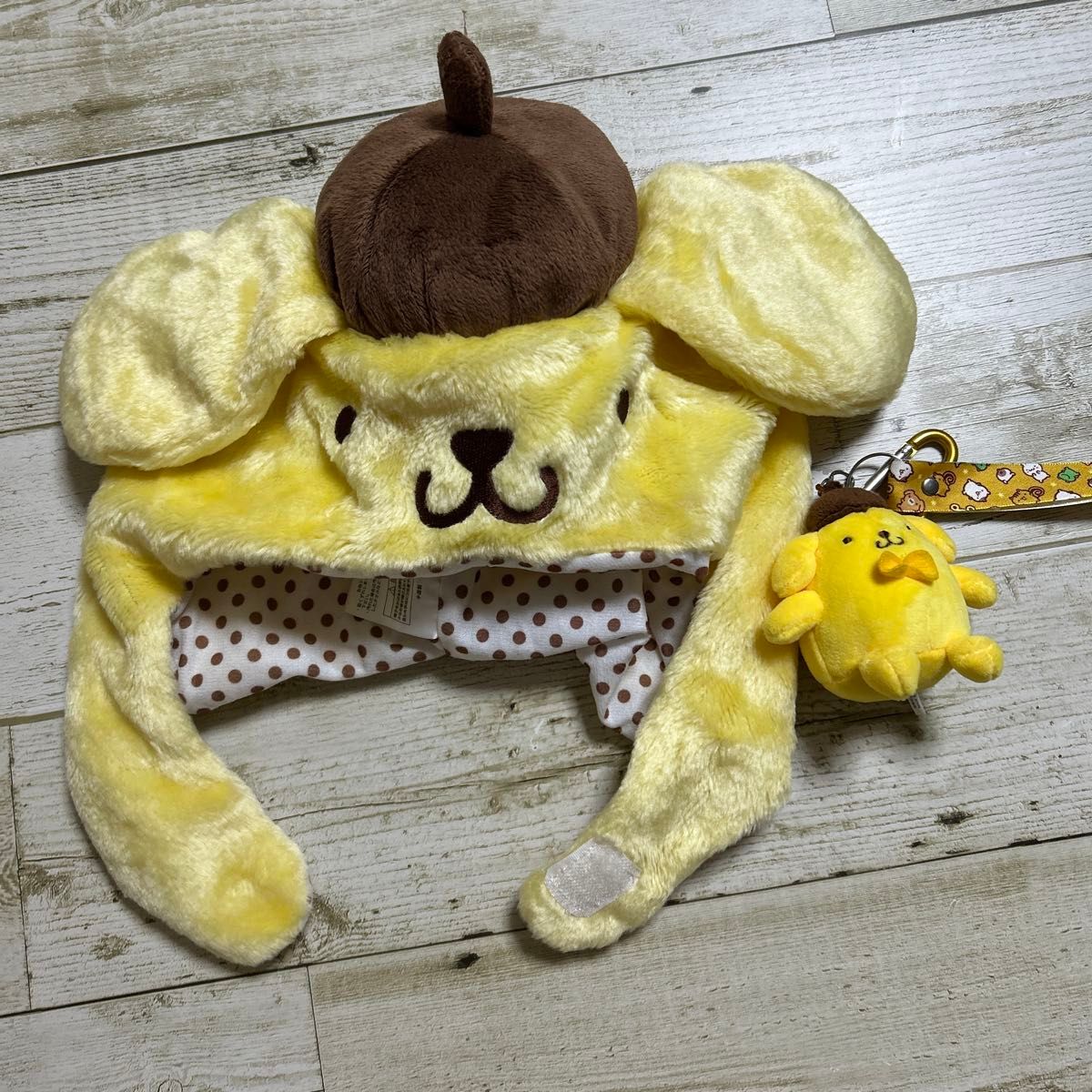 ポムポムプリン ファンキャップ(ハット) ぬいぐるみキーホルダー ポムポムプリン ファンキャップ(ハット) ぬいぐるみキーホルダー
