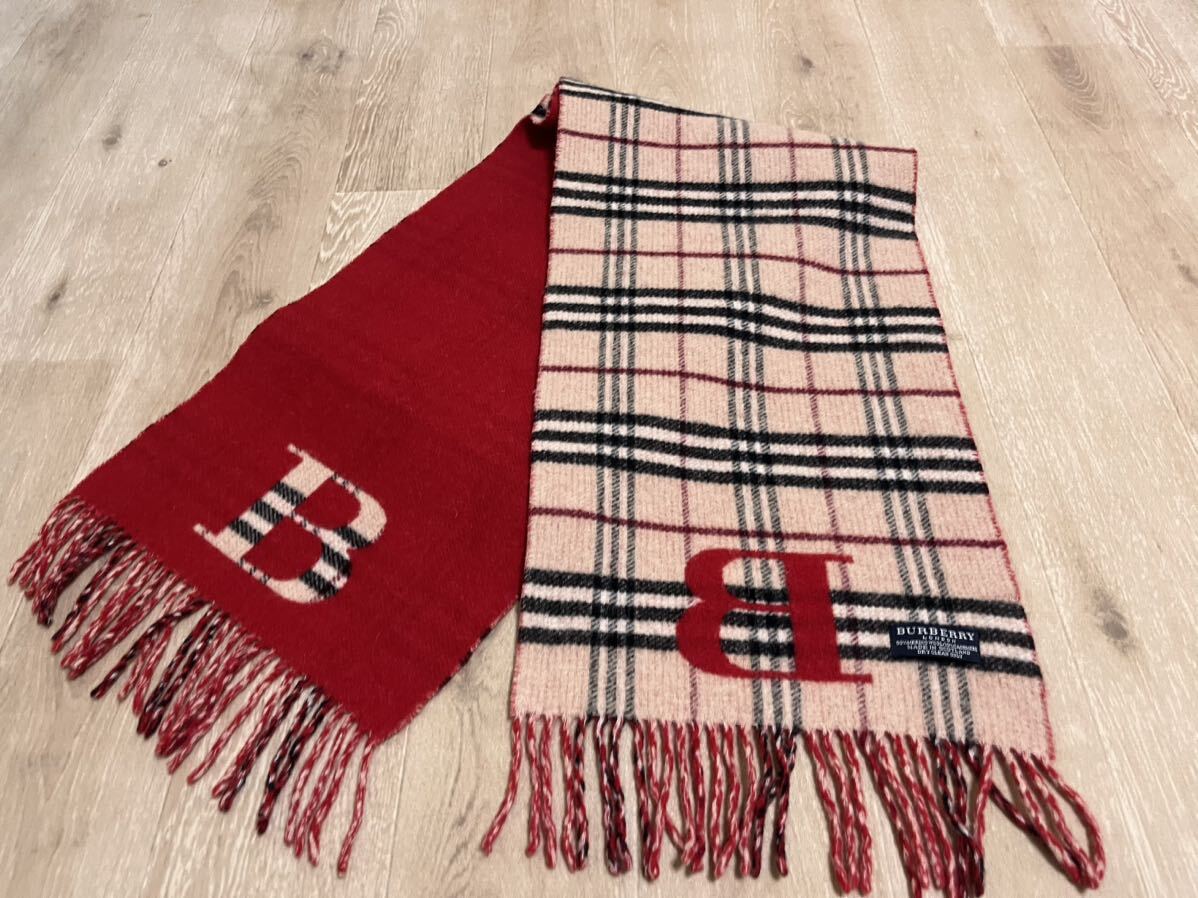 BURBERRY バーバリー マフラー ロングマフラー リバーシブル 美 BURBERRY バーバリー マフラー ロングマフラー リバーシブル 美