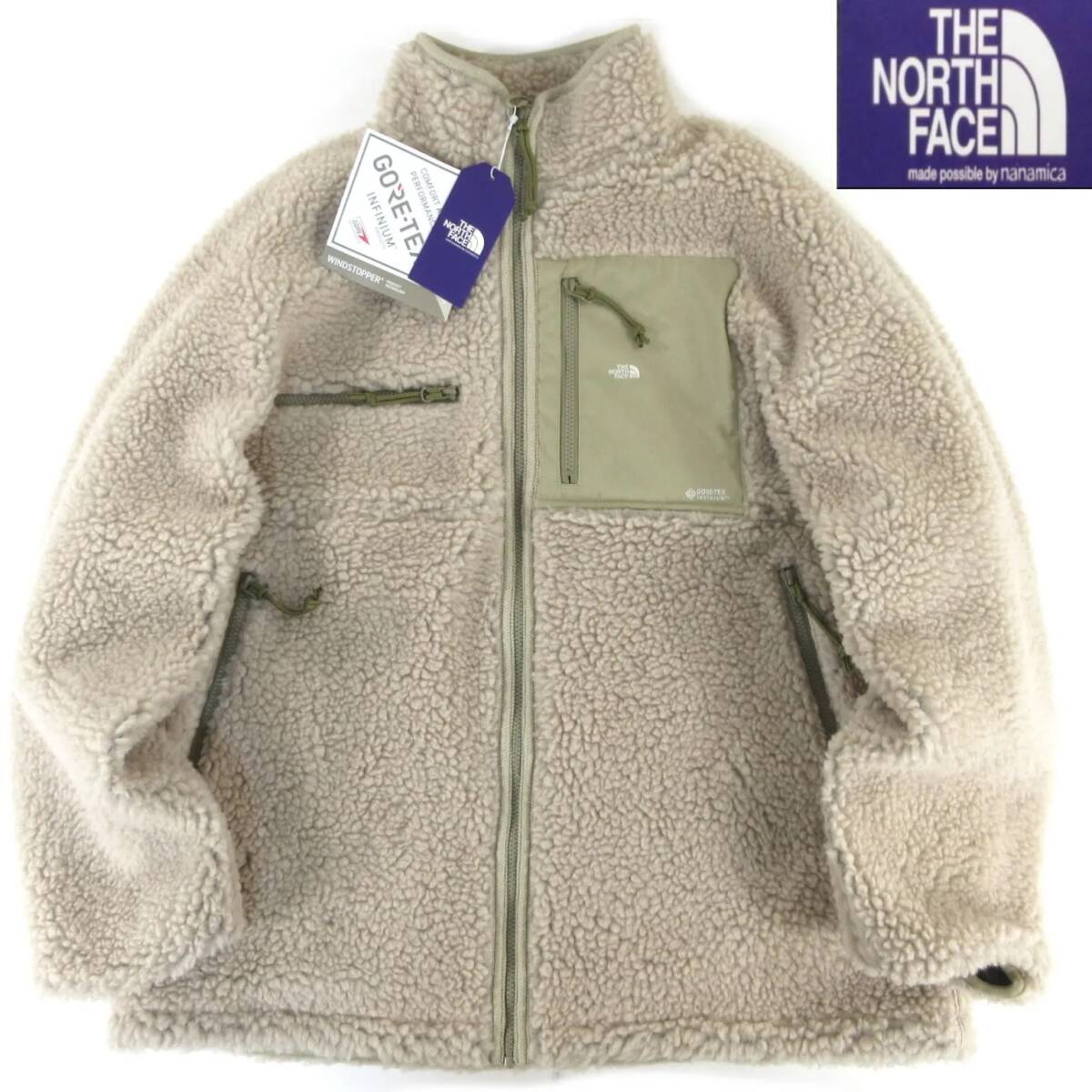 定4.8万 新品◆THE NORTH FACE PURPLE LABEL◆耐水 透湿 防風 GORE-TEX INFINIUM ウール ボア フリース フィールドジャケット XL◆J3034a
