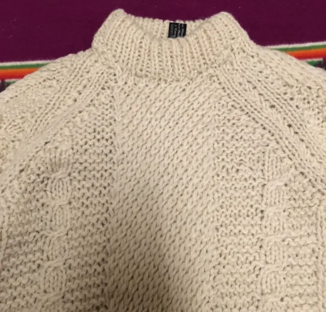 ヴィンテージ70年代ギリシャ製フィッシャーマンズセーターかわいいですモモンガ_画像6