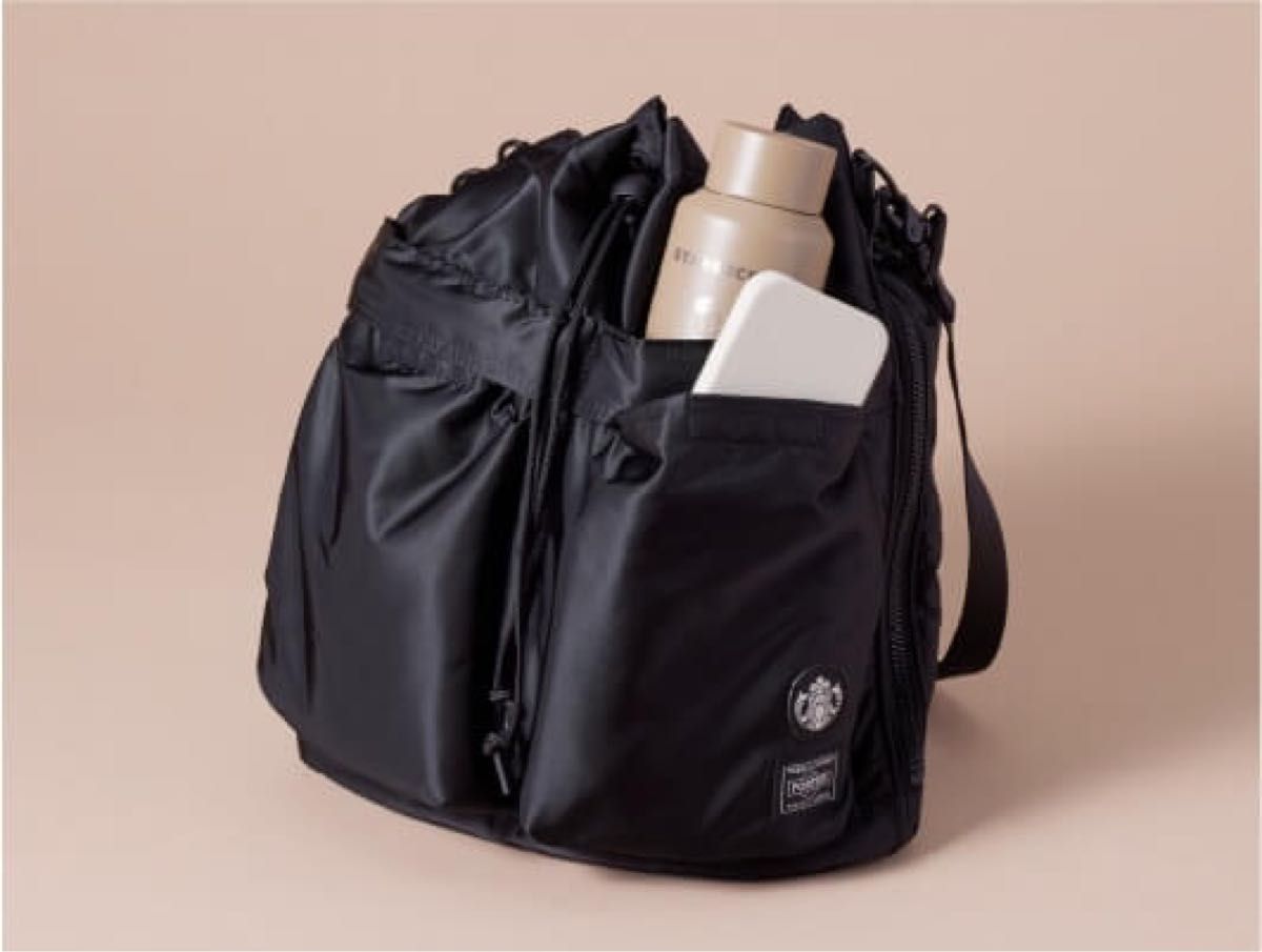 PORTERコーヒービーンシェイプ2WAY ツールバッグ ブラック PORTERコーヒービーンシェイプ2WAY ツールバッグ ブラック