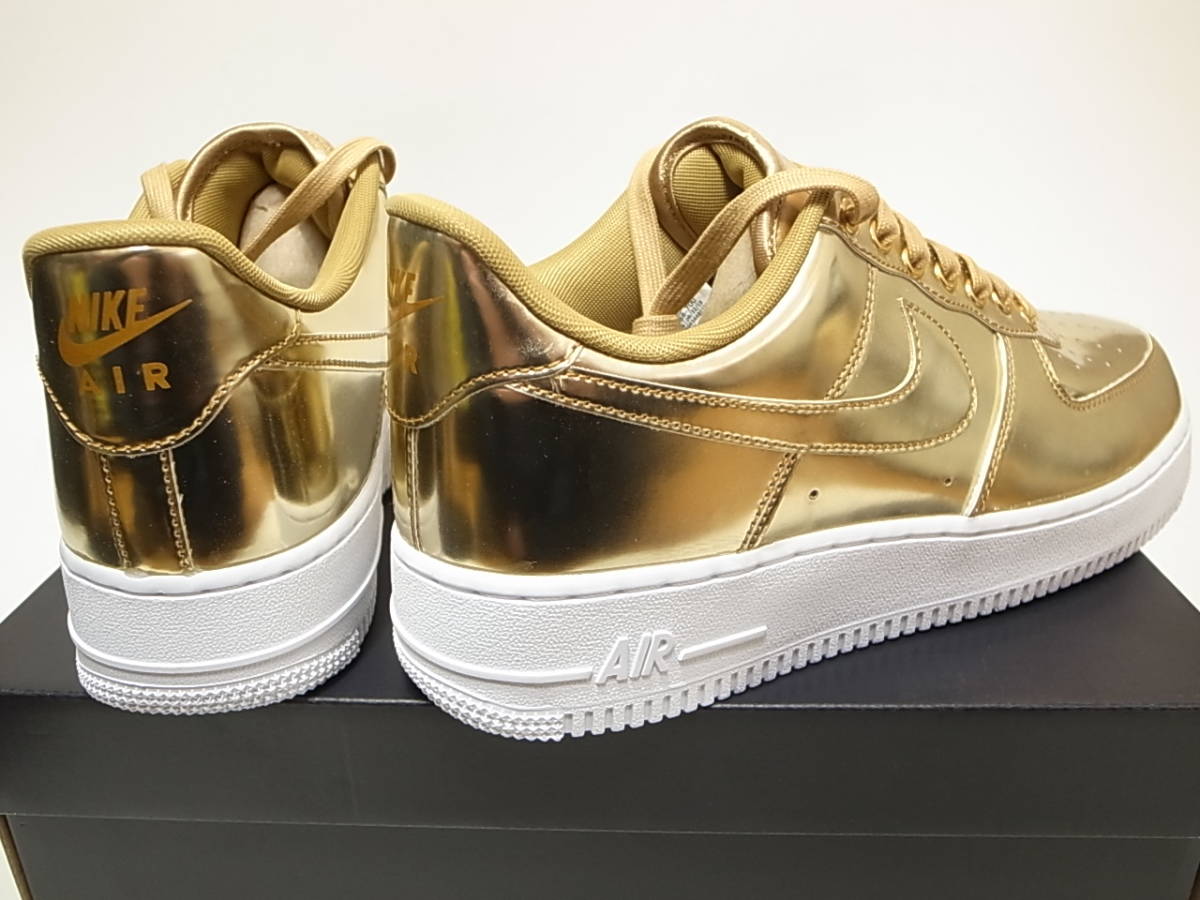 【送料無料】NIKE W AIR FORCE 1 SP METALLIC GOLD/CLUB GOLD-WHITEメタリックゴールド金x白エアフォース限定CQ6566-700MENS US10/28cm新品_画像4