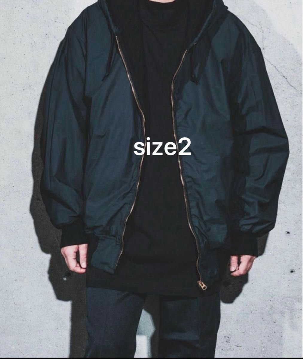 美品】COMOLI 24AW コットンナイロンジップパーカー サイズ2 美品】COMOLI 24AW コットンナイロンジップパーカー サイズ2