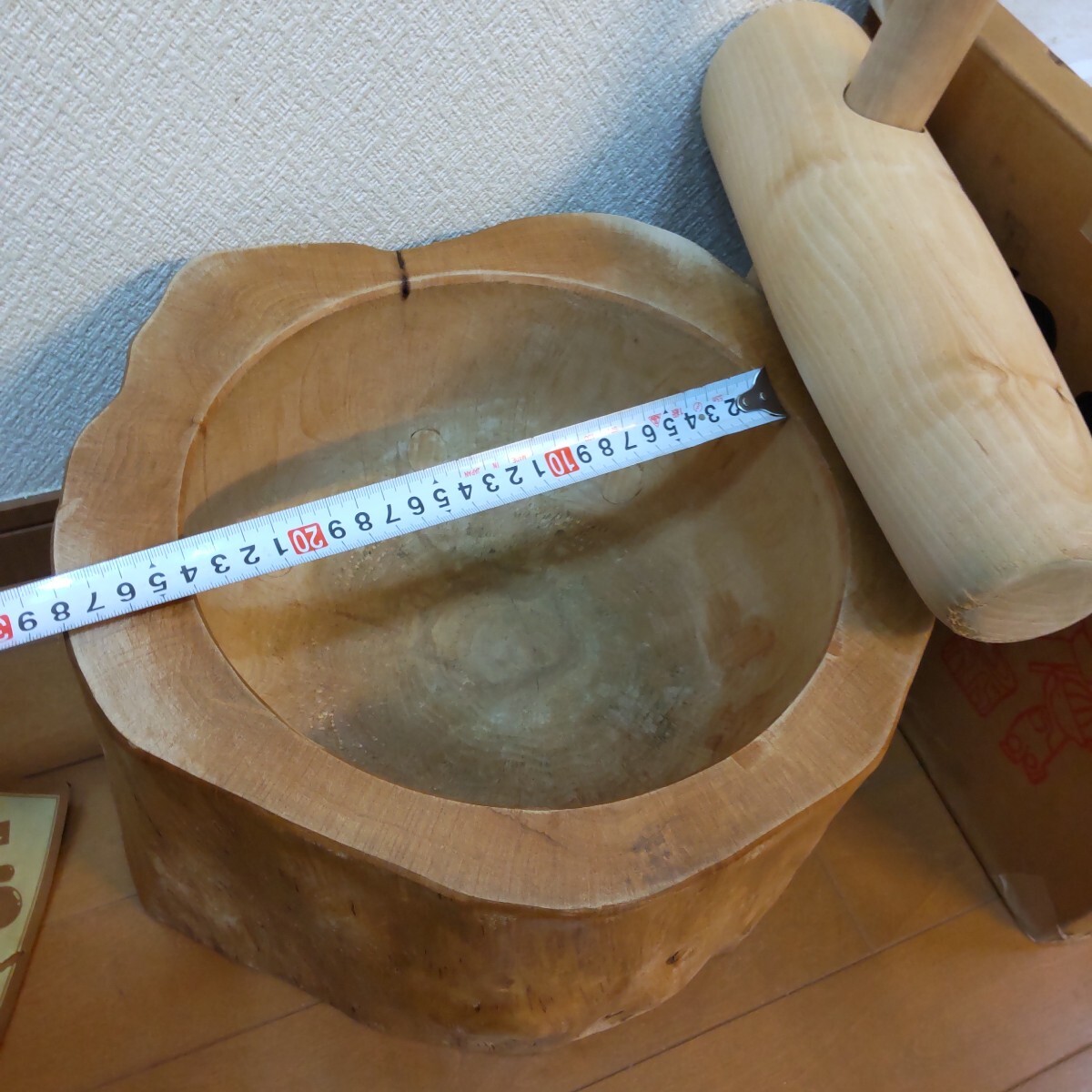 臼と杵セット 初期型くり抜きタイプ 希少未使用 正月餅つき ミニ 臼と杵セット 初期型くり抜きタイプ 希少未使用 正月餅つき ミニ