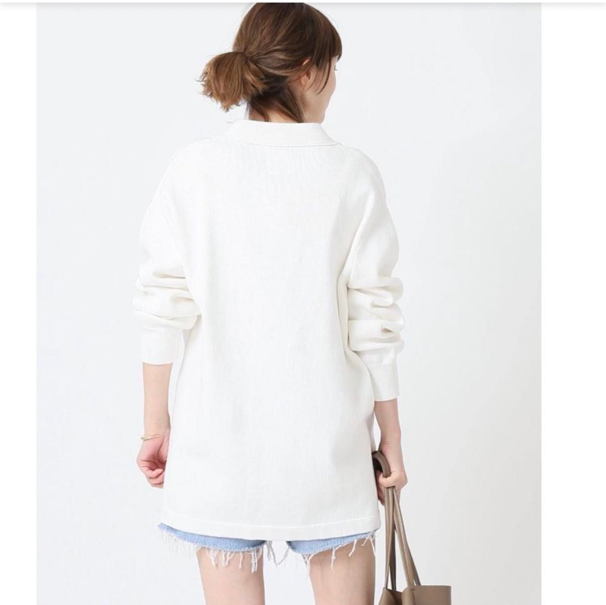 新品同様】マディソンブルーBIG COTTON カーディガン ロゴ 白 新品同様】マディソンブルーBIG COTTON カーディガン ロゴ 白