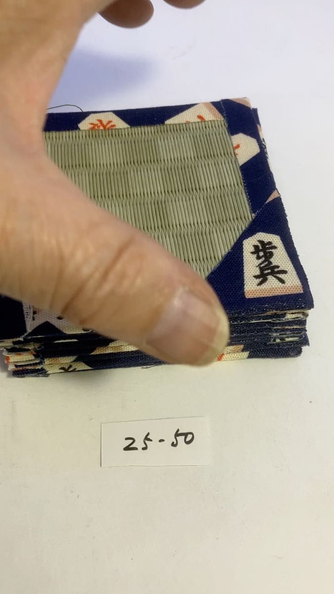 王様〜歩名称8枚コースター8枚組市松グリーン畳 王歩25-50
