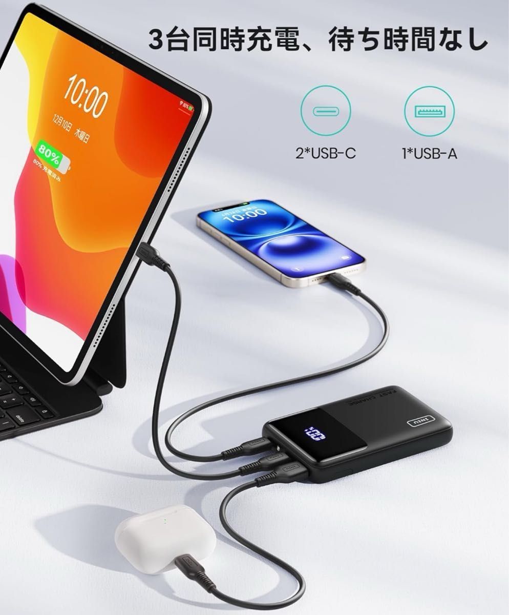 INIU P61-E1 Power Bank(モバイルバッテリー 10000mAh 22 5W INIU P61-E1 Power Bank(モバイルバッテリー 10000mAh 22 5W