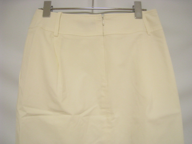 junko shimada ジュンコシマダ ボトムス スカート ひざ丈 白 ホワイト サイズ40 背面ファスナー_画像4