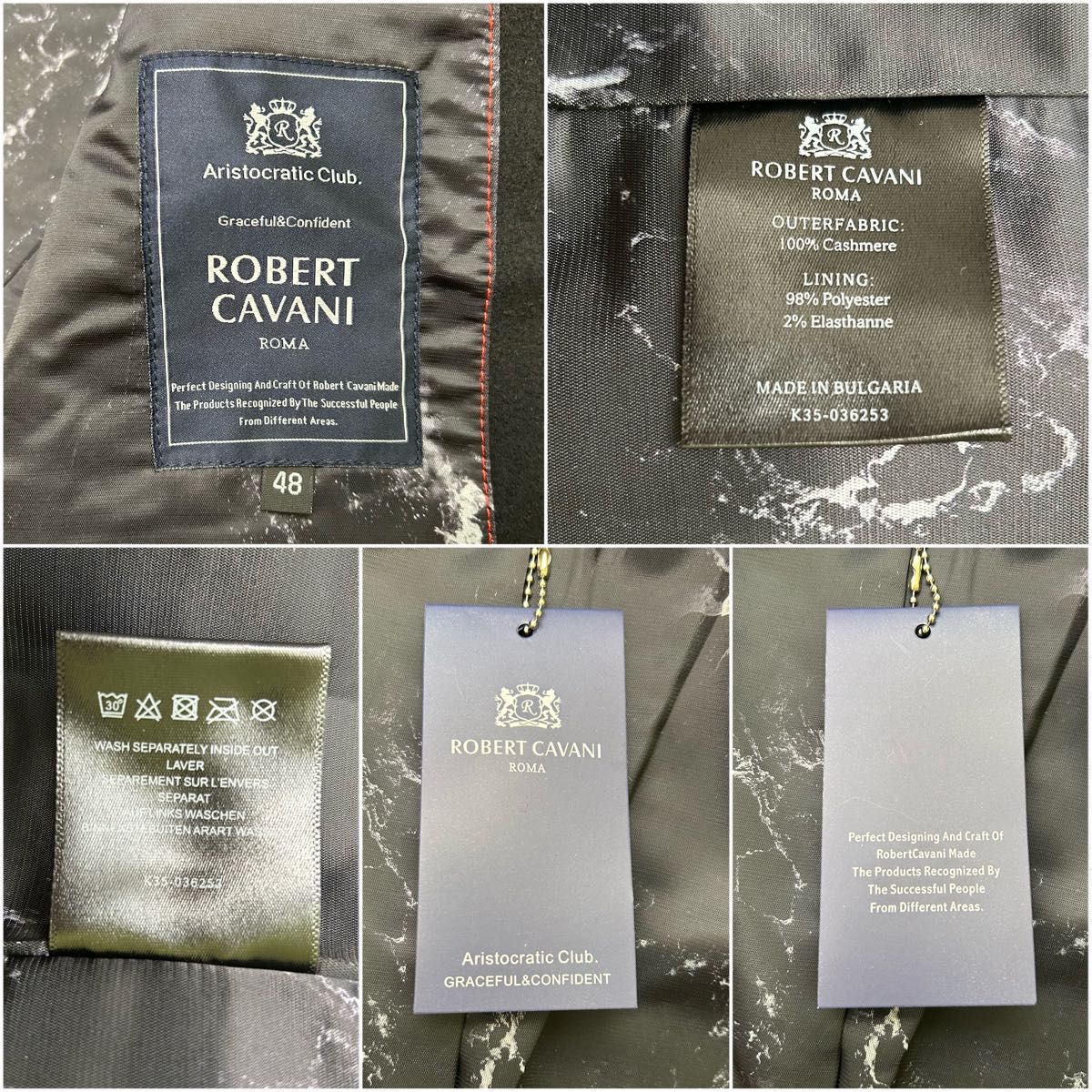 未使用品】ロベルトカバーニ チェスターコート カシミヤ100 未使用品】ロベルトカバーニ チェスターコート カシミヤ100