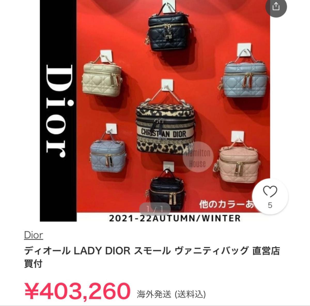 DIOR レディディオール マイクロヴァニティ レッド ゴールド金具 DIOR レディディオール マイクロヴァニティ レッド ゴールド金具
