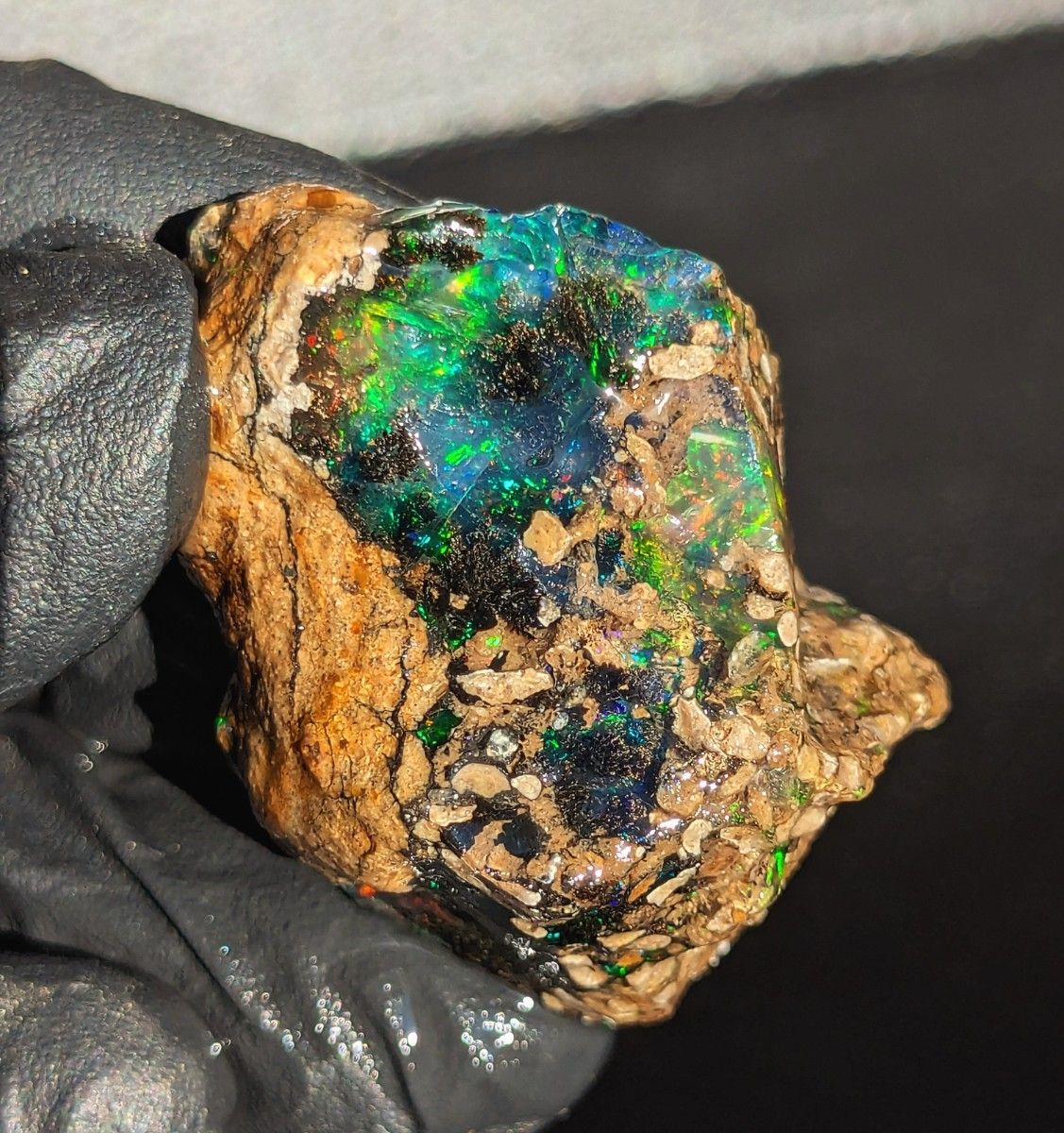 A*e様 エチオピア オパール 青 ブルー 原石 49ct 標本 鉱石 56ct】エチオピア オパール 原石 天然石 鉱物 標本 ブルー