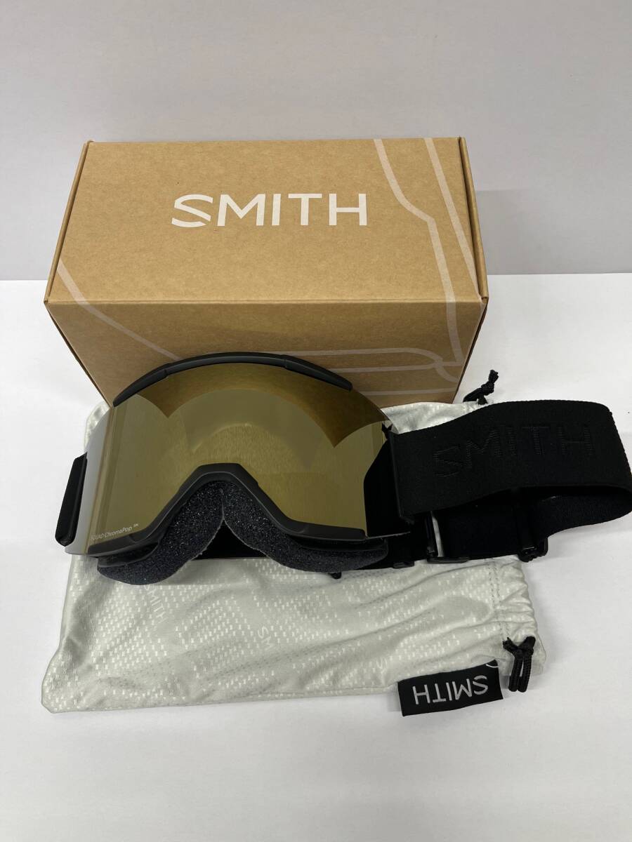 3 未使用 スミス スノーゴーグル SMITH SQUAD Blackout 国内正規品 アジアンフィット スノボー スキー メガネ ミラー クロマポップ