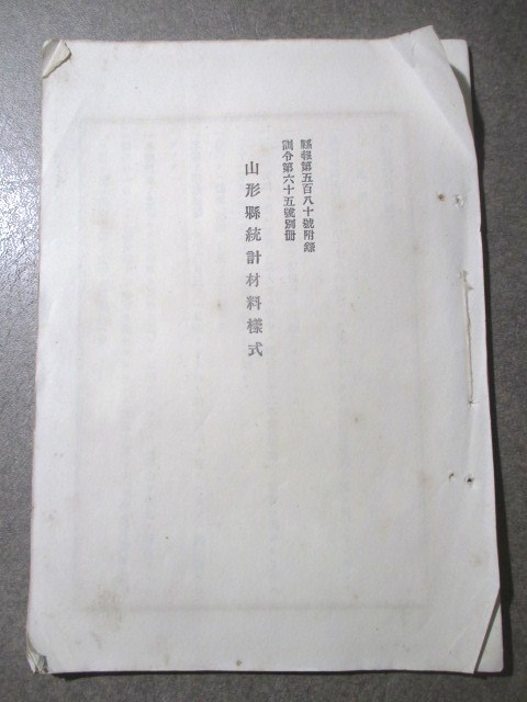 出羽国山形県◆統計書式雛形集・統計材料様式◆明治２２頃・活版印刷◆内務省鶴岡市酒田市新庄文明開化道路橋梁堤防牛乳和本古書_画像1