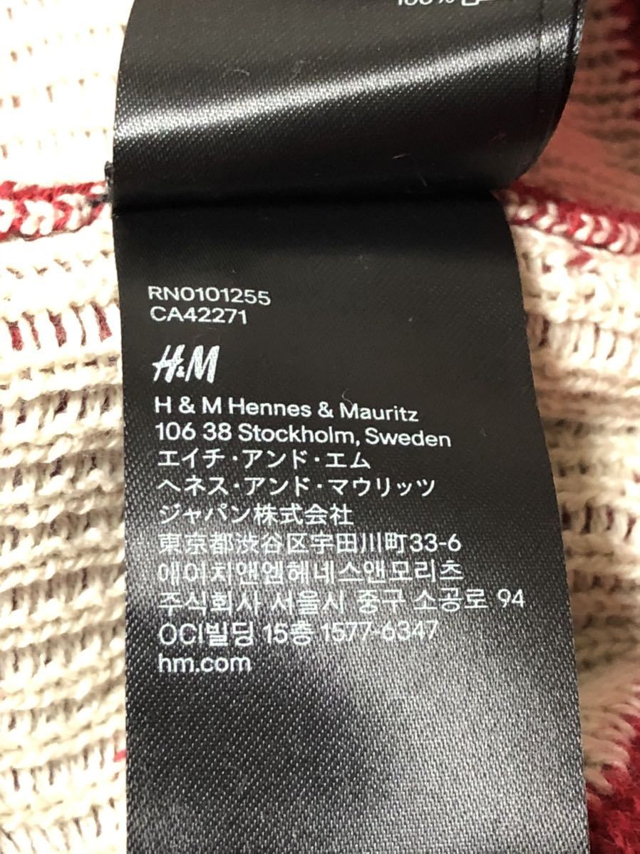 ヤフオク H M サイズ Us S 赤 白色系 コットン ニットセ