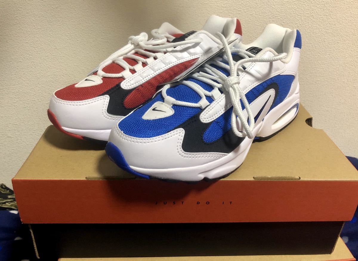 【コレクション整理】新品 NIKE AIR MAX TRIAX 96 ナイキ エアマックス トライアックス96 バカ履き カスタム 28.5cm　ブルー×レッド 復刻_画像1