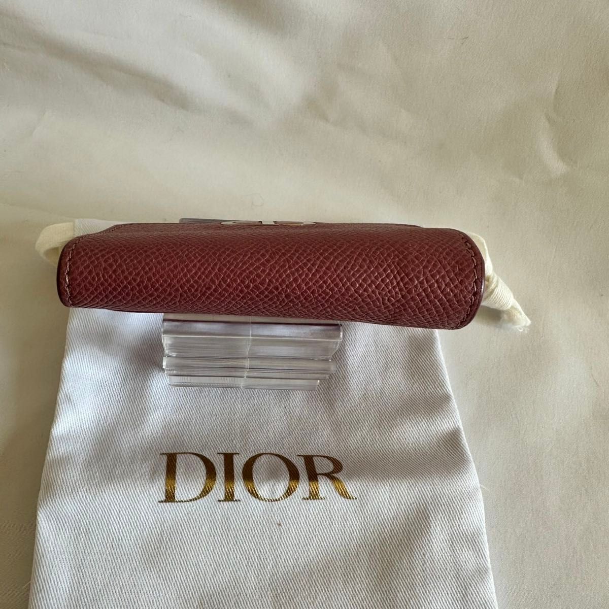 人気】Dior ピンク レザー 三つ折り財布 コンパクト ウォレット 人気】Dior ピンク レザー 三つ折り財布 コンパクト ウォレット