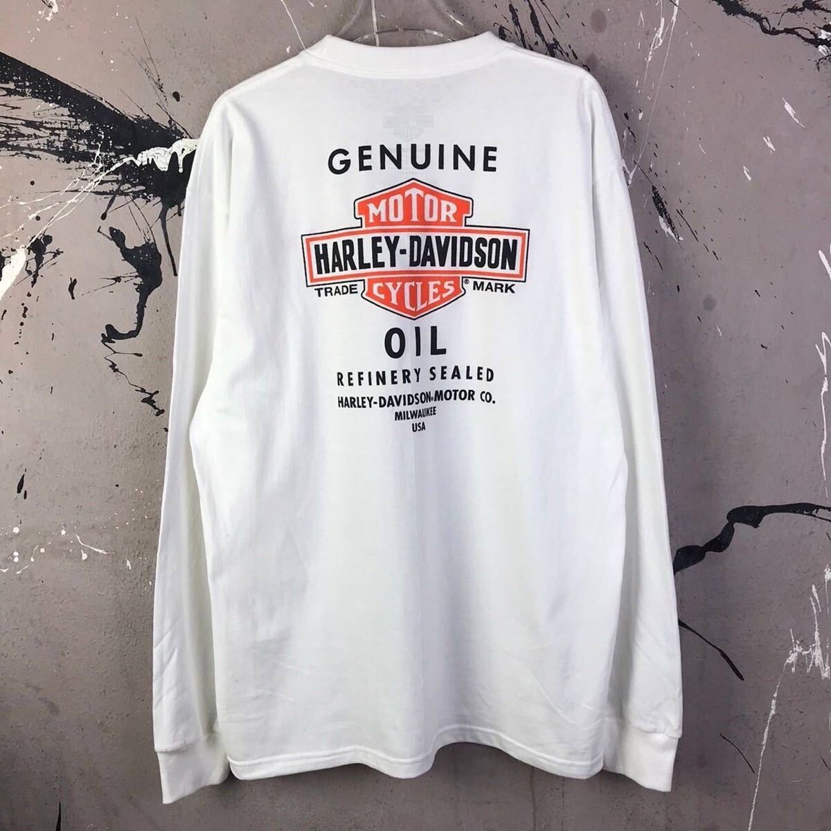 HARLEY-DAVIDSON ロンT 白 L 袖リブ ハーレー GOD - トップス HARLEY-DAVIDSON ロンT 白 L 袖リブ ハーレー GOD - トップス