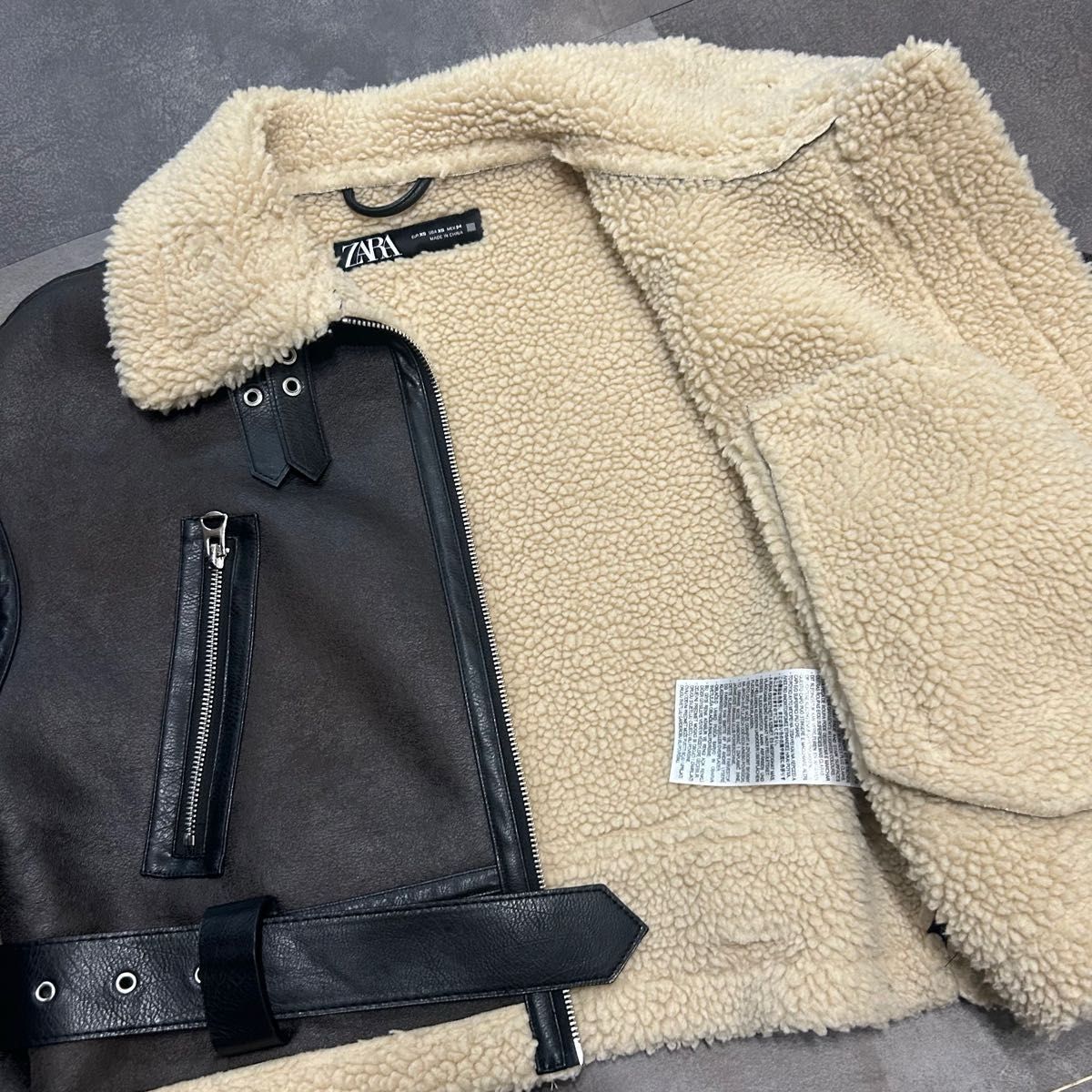 ZARA】ダブルフェイス ショートジャケット 8073/254 ダーク ZARA】ダブルフェイス ショートジャケット 8073/254 ダーク