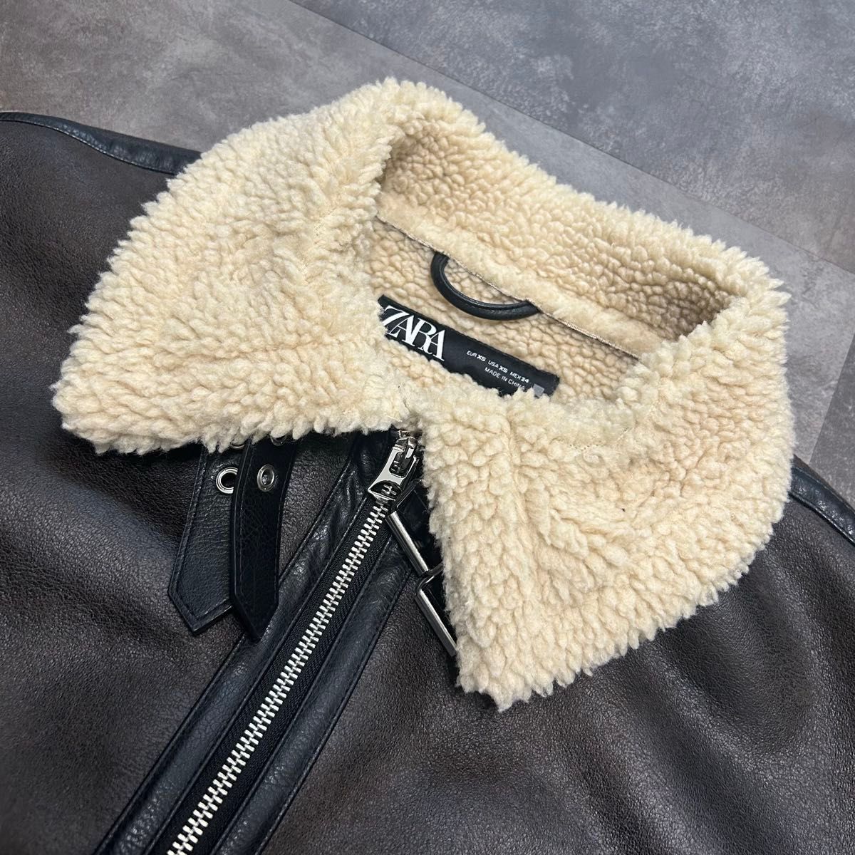 ZARA】ダブルフェイス ショートジャケット 8073/254 ダーク ZARA】ダブルフェイス ショートジャケット 8073/254 ダーク