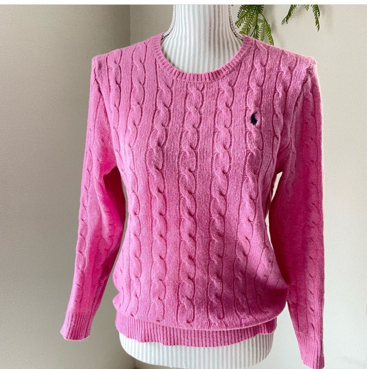 ポロラルフローレン 【L】 超美品 大人気 カシミア混ケーブル ポロラルフローレン 【L】 超美品 大人気 カシミア混ケーブル