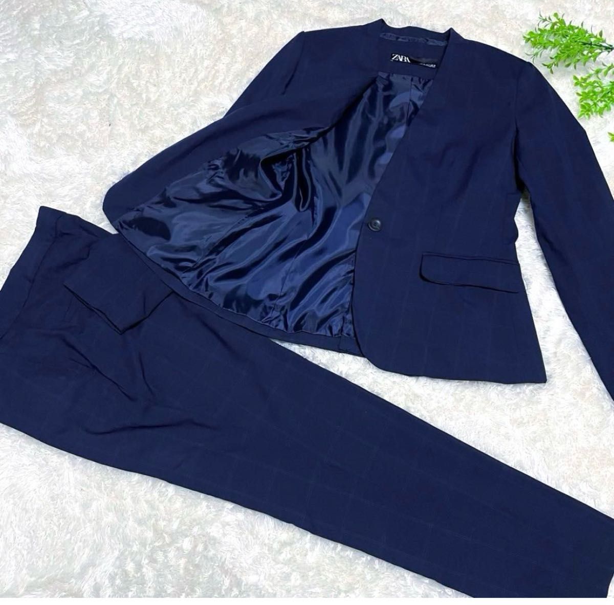 新品未使用 ZARA ザラ 【L M】ノーカラージャケット パンツ 新品未使用 ZARA ザラ 【L M】ノーカラージャケット パンツ