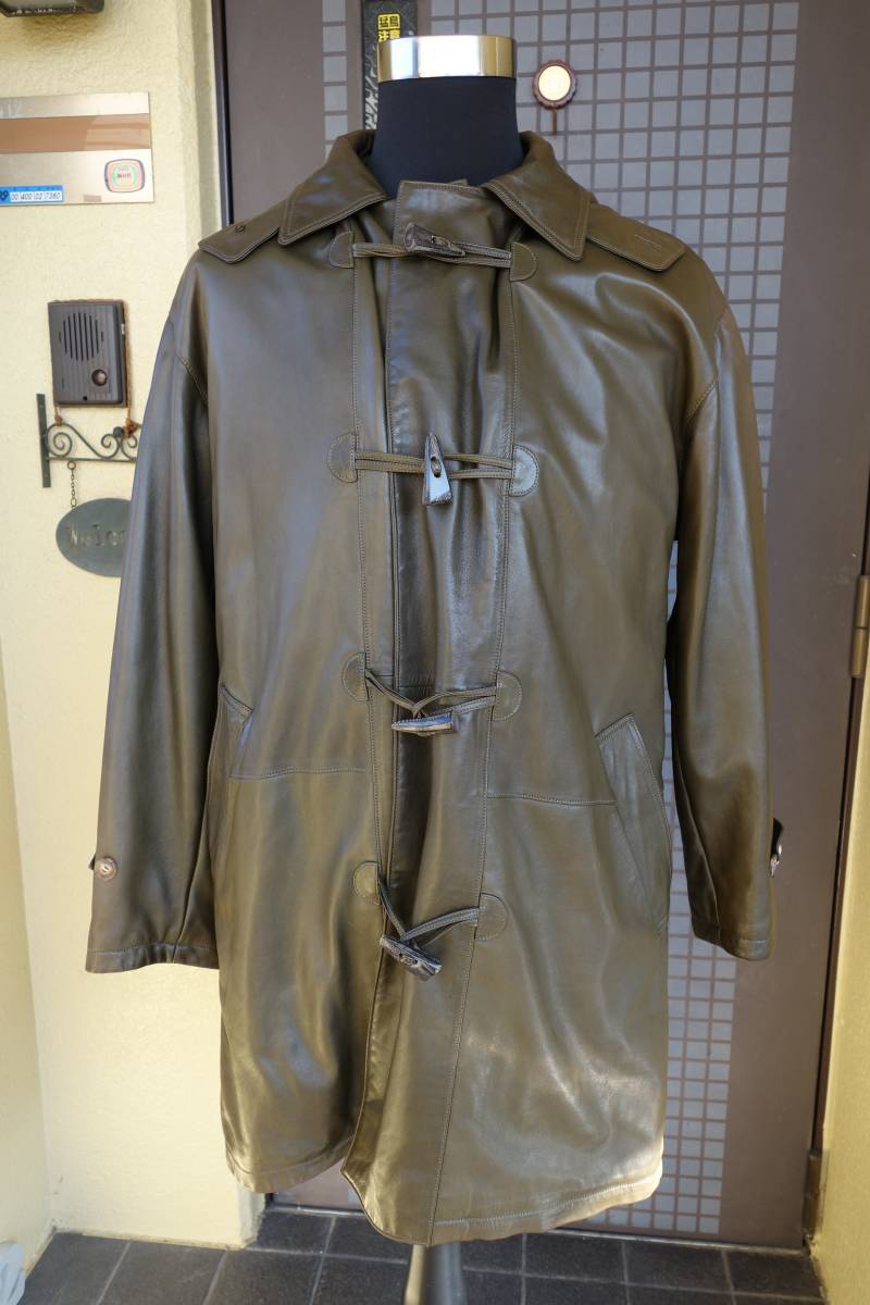 お歳暮 【クリーニング済】ロエベ レザー・ダッフルコート LOEWE