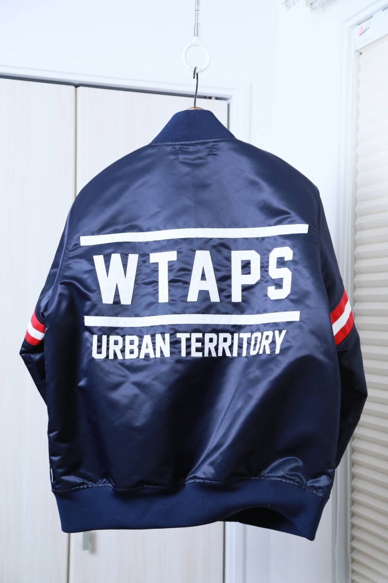 ★日本製新品タグ付きWTAPSダブルタップスJACKET.NYLON.SATIN中綿入りナイロンジャケット　　美品18AWアウターブルゾンSMネイビーチーム_画像7