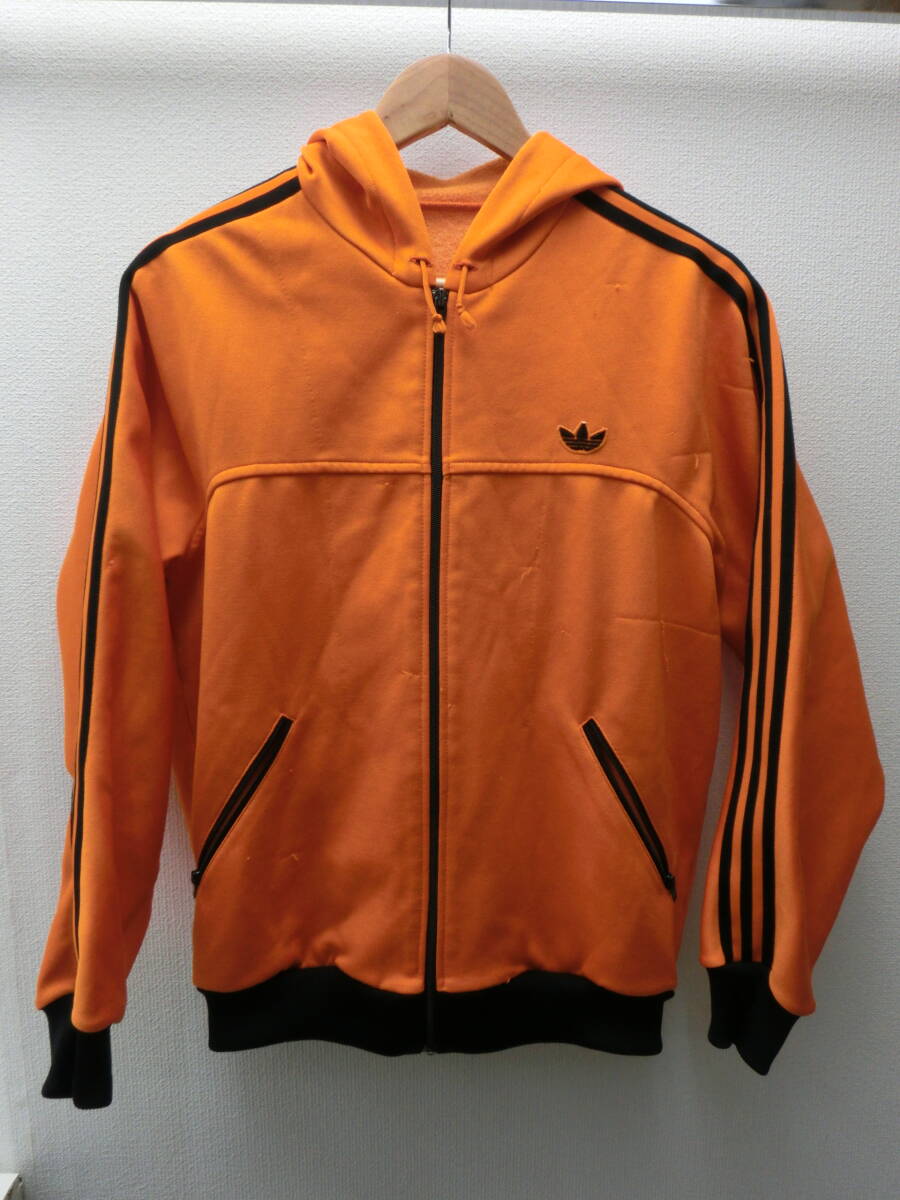 うのにもお得な情報満載! adidas my/489934/2501/アディダス 70~80S ADA-11F/オレンジ/サイズL トラックジャケット デサントタグ アディダス