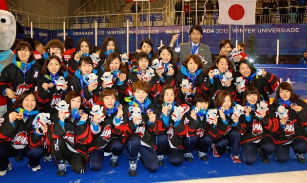 2015 Uni ba-sia-do winter convention (glanada) ice hockey woman Japan representative #4 floor . arrow possible player main .TACKLA tuck la actual use uniform / Smile 