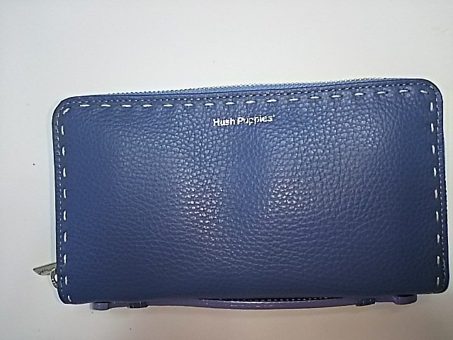 ★ハッシュパピー 未使用 長財布 ダブルファスナー セカンド 本革 ブルー セルボ 大容量 柔らかい革 セール 格安 特価