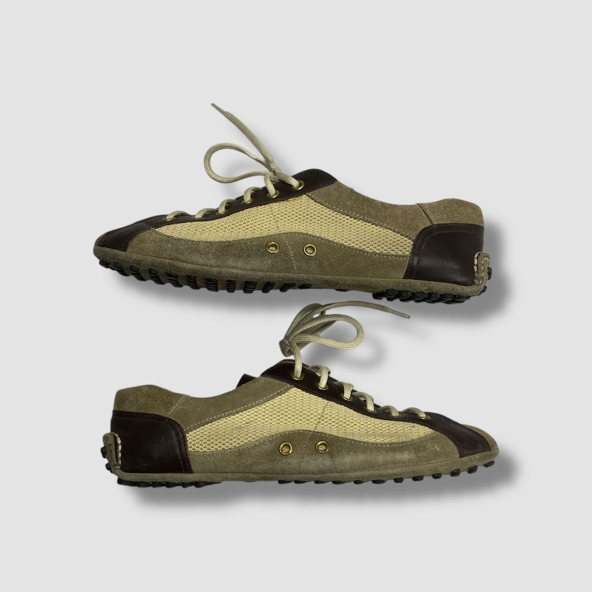 PRADA プラダ ドライビングシューズ レザー スウェード ベージュ PRADA プラダ ドライビングシューズ レザー スウェード ベージュ