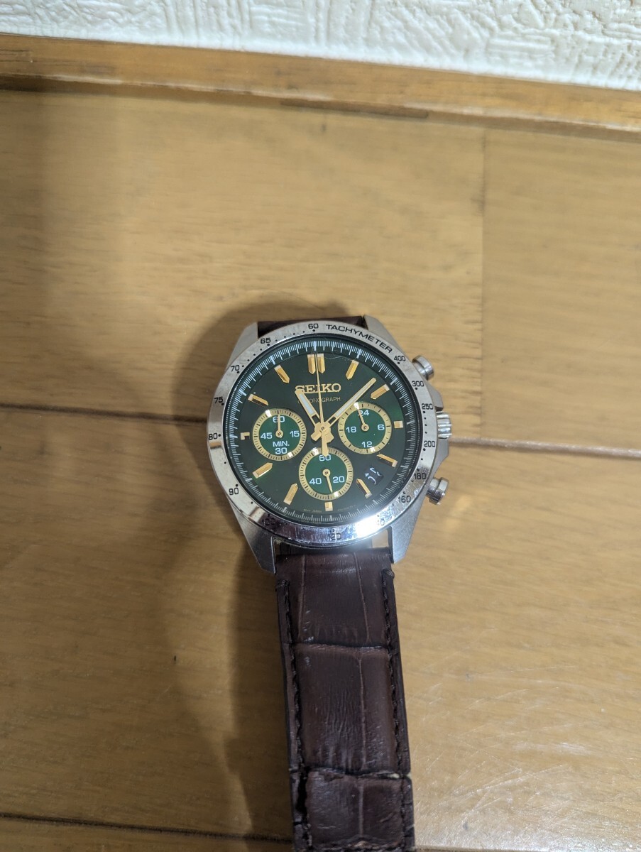 セイコー SEIKO クロノグラフ8T63 メタリックグリン文字盤 セイコー SEIKO クロノグラフ8T63 メタリックグリン文字盤