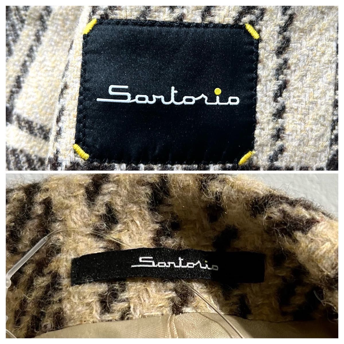 Sartorio サルトリオ チェスターコート チェック ベージュ Sartorio サルトリオ チェスターコート チェック ベージュ