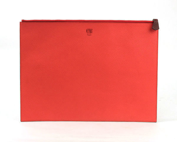 MOYNATmowana clutch bag to rain GM France made leather Taurillontoliyon vivid orange second bag 13375