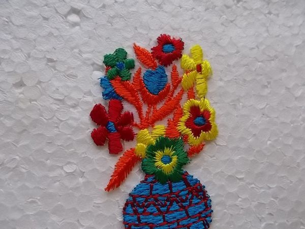 ヤフオク 花 花瓶 お花 サイケ 昭和レトロ ワッペン 刺繍 ヤフオク 花 花瓶 お花 サイケ 昭和レトロ ワッペン 刺繍