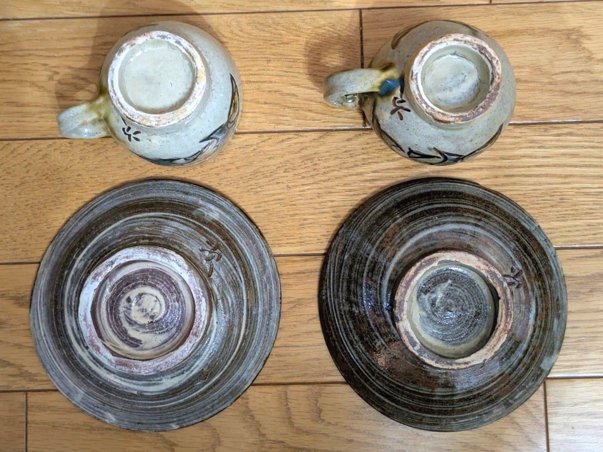 人間国宝 金城次郎 2客セット 壺屋焼 人間国宝 金城次郎作 魚文 人間国宝 金城次郎 2客セット 壺屋焼 人間国宝 金城次郎作 魚文