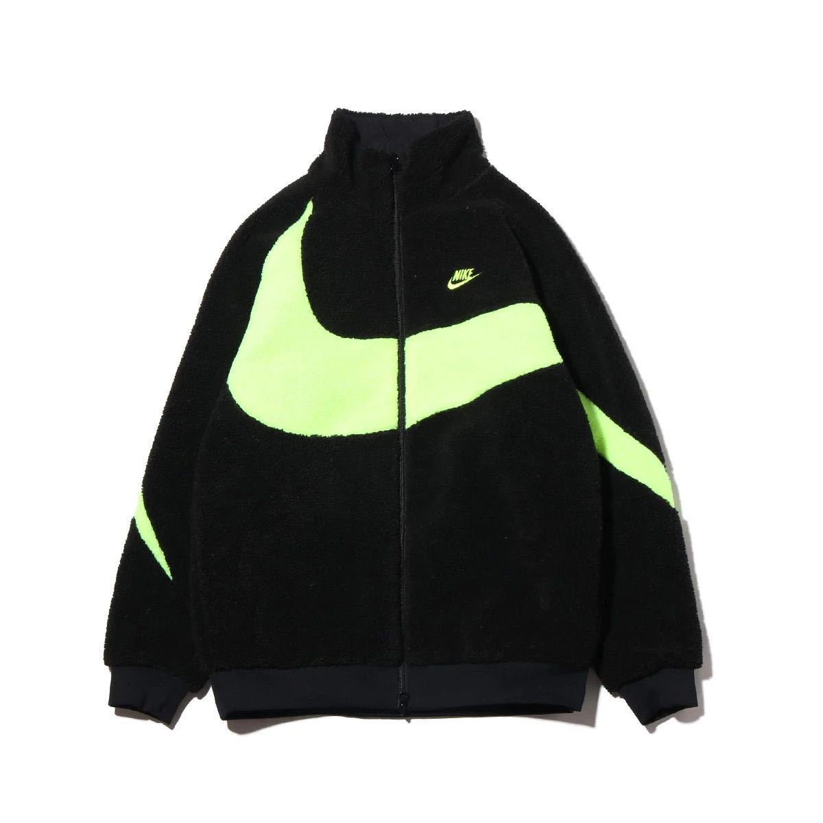 2XLサイズ XXL 新品未使用 NIKE BIG SWOOSH ボアジャケット ビッグスウッシュ BQ6546-017 BOA JACKET BLACK VOLT ボルト