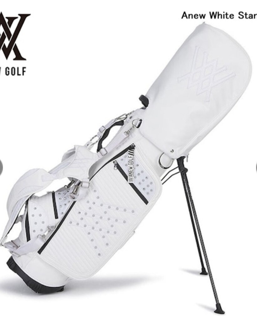 【新品】ANEW GOLF アニュー スタンドバッグ ホワイト スタッズ
