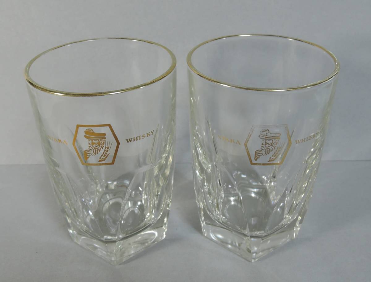 *23H Showa Retro #nika whisky glass 2 piece # used 